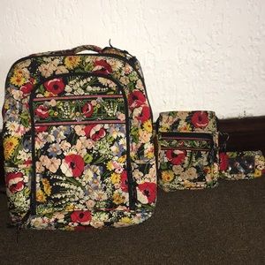 Matching Vera Bradley Bookbag, Purse, & Wallet Set